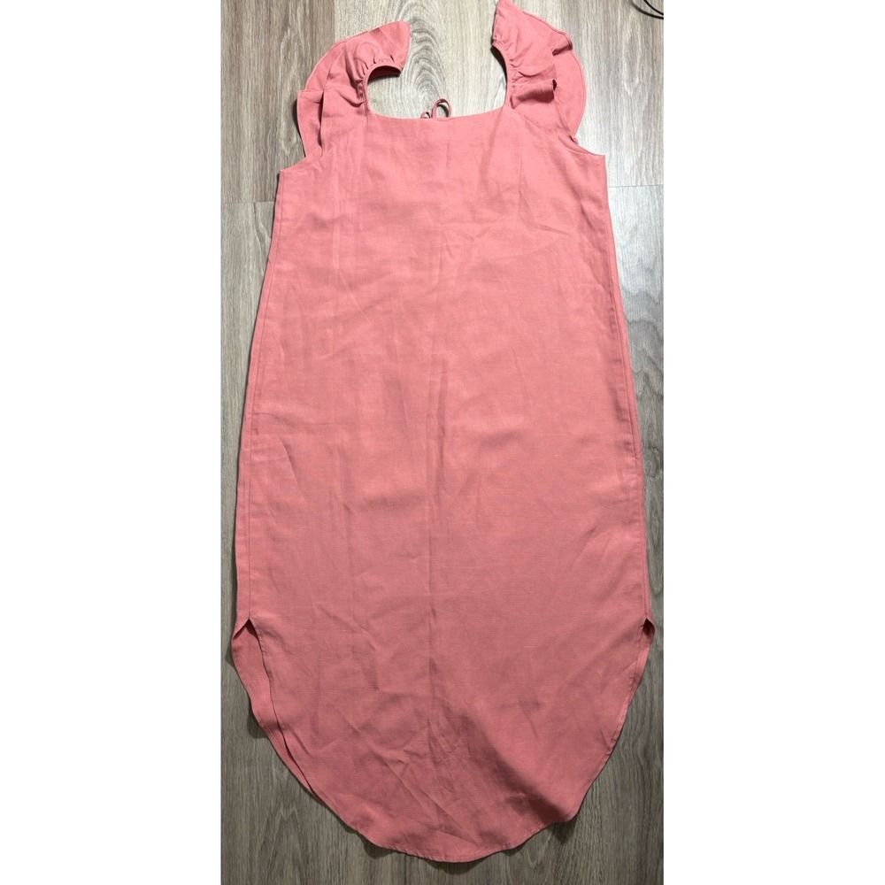 Hatch Dusty Rose Ruffle-Shoulder Midi Dress - Picture 10 of 11